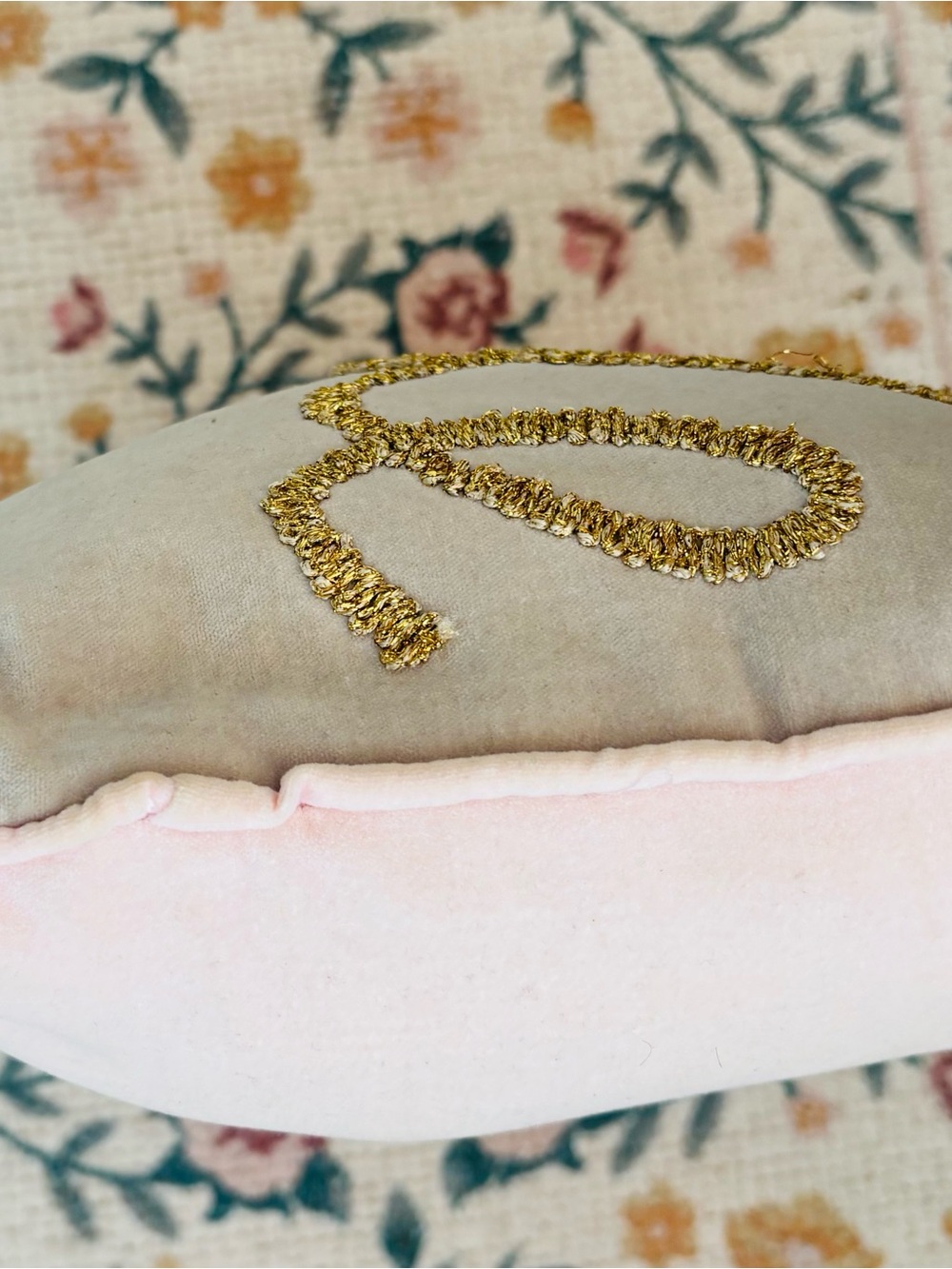 Sparkle Gold “Sparkle” Velvet Lumbar Throw Pillow‎ 12” x 20” Blush Pink - Picture 4 of 7
